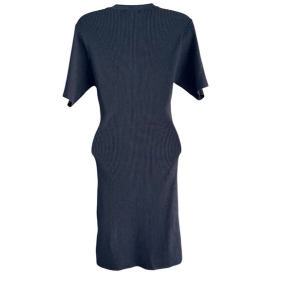 Good American Women's Sz 3 (Large) Midnight Blue Plaited Ribbed Mini Dress - Picture 4 of 12